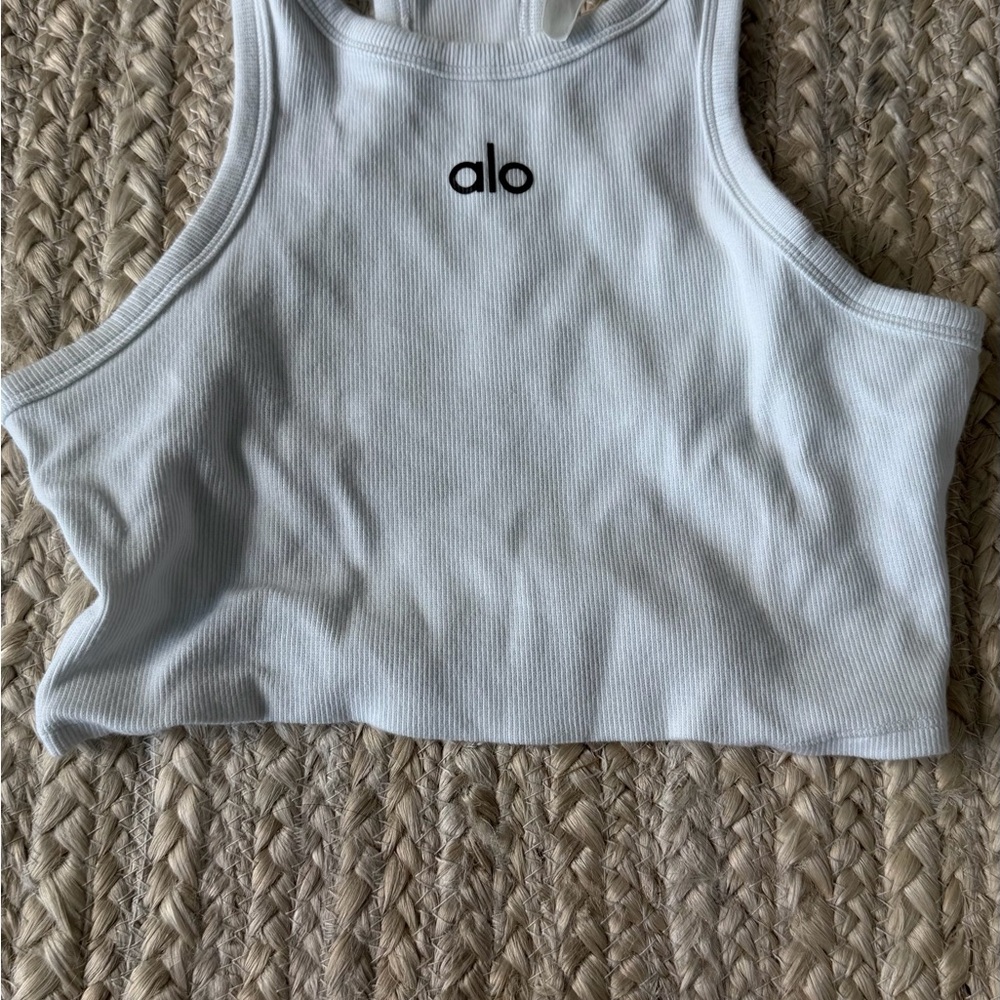ALO Yoga White Crop Top